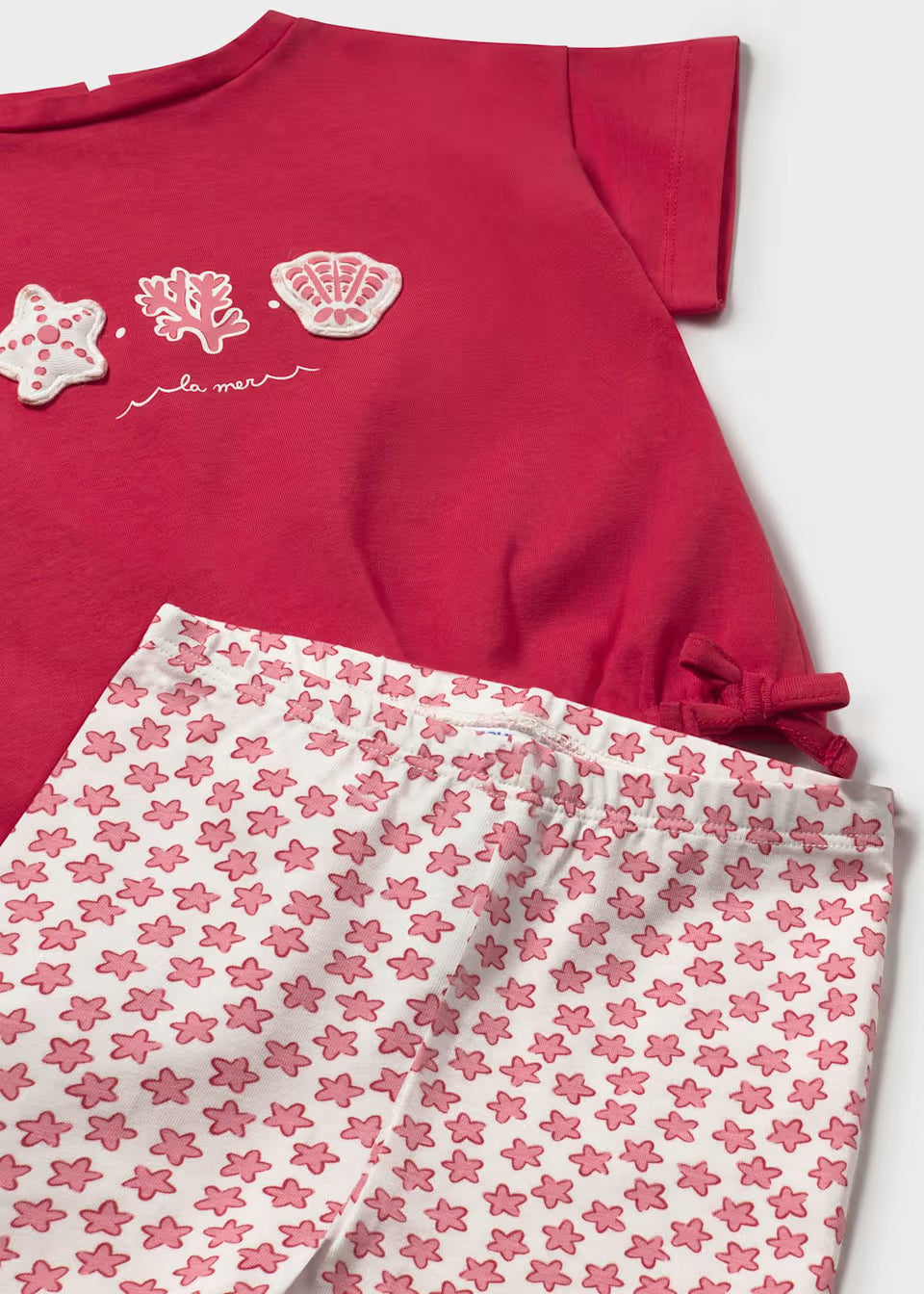 Bow Hem Tee and Shorts - Red Sea Stars