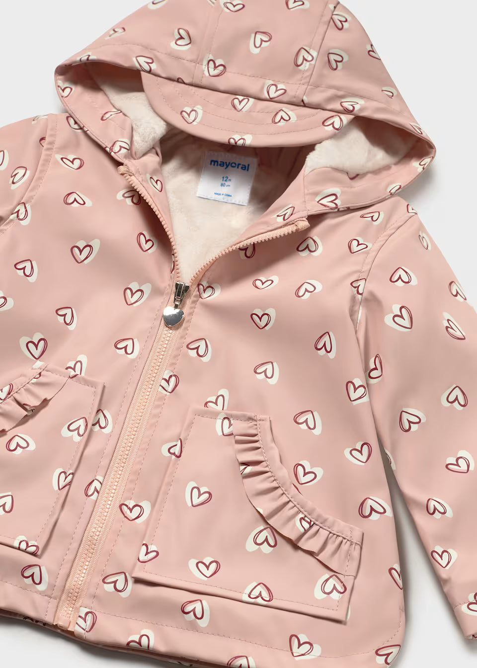 Hooded Raincoat - Blush Hearts