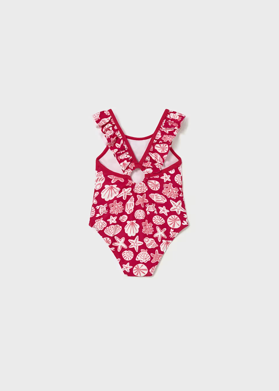 One Piece Swimsuit - Red Shells