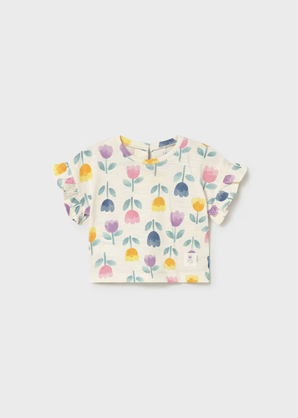 Printed Flutter Sleeve Tee - Floral
