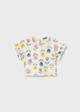 Printed Flutter Sleeve Tee - Floral