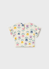 Printed Flutter Sleeve Tee - Floral