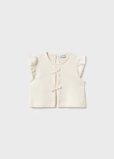 Bow Front Vest Top - Cream
