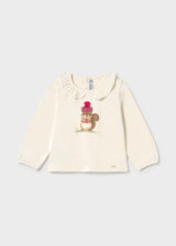 Ruffle Collar Top - Squirrel