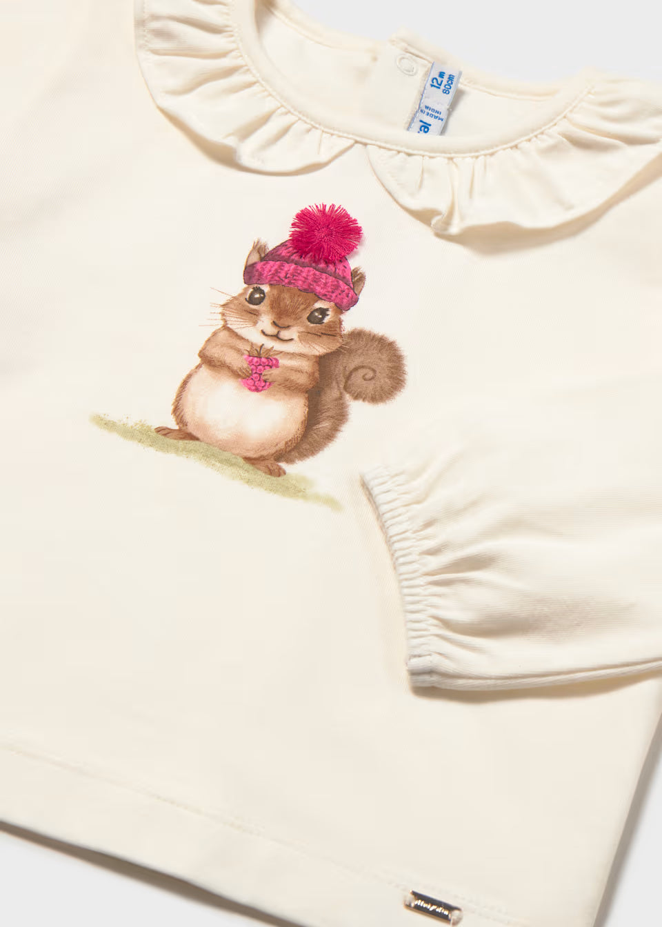 Ruffle Collar Top - Squirrel