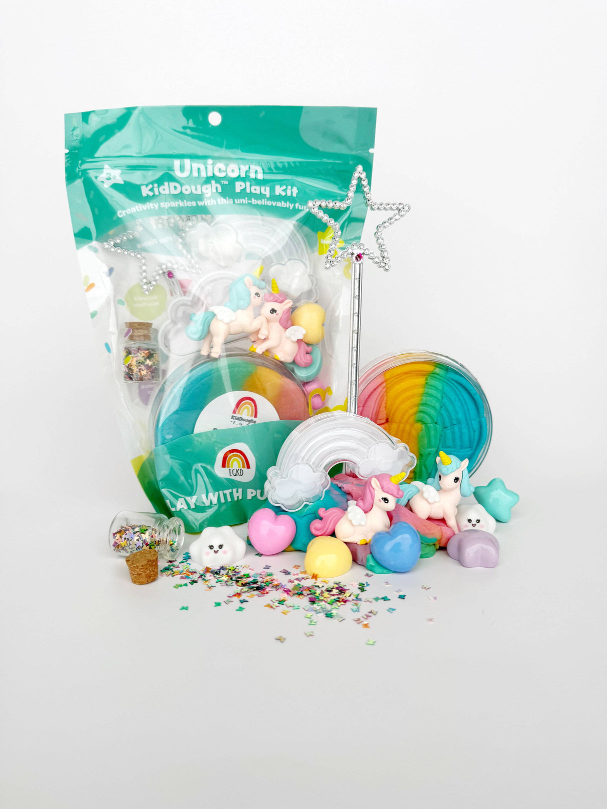 KidDough Play Kit - Unicorn (Rainbow Sherbet)