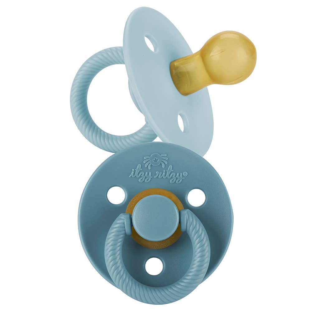 Itzy Soother Natural Rubber Paci Set - Harbor + Coast