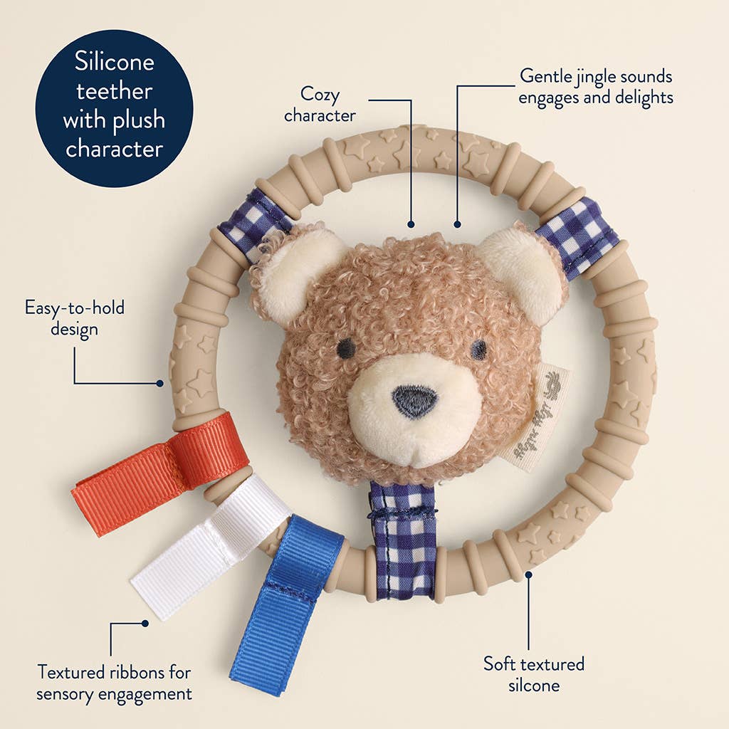 Itzy Ring Pal Teether - Taupe Bear