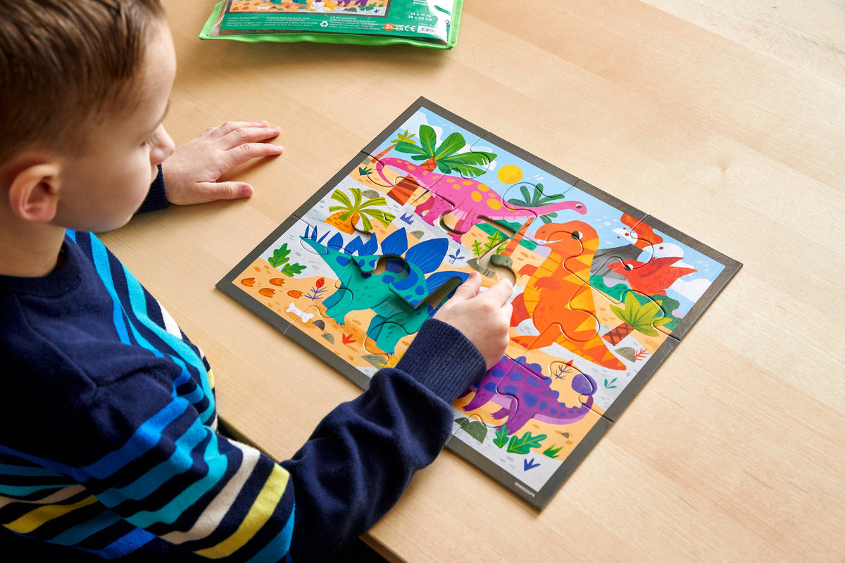 12 Piece Pouch Puzzle - Mighty Dinosaurs