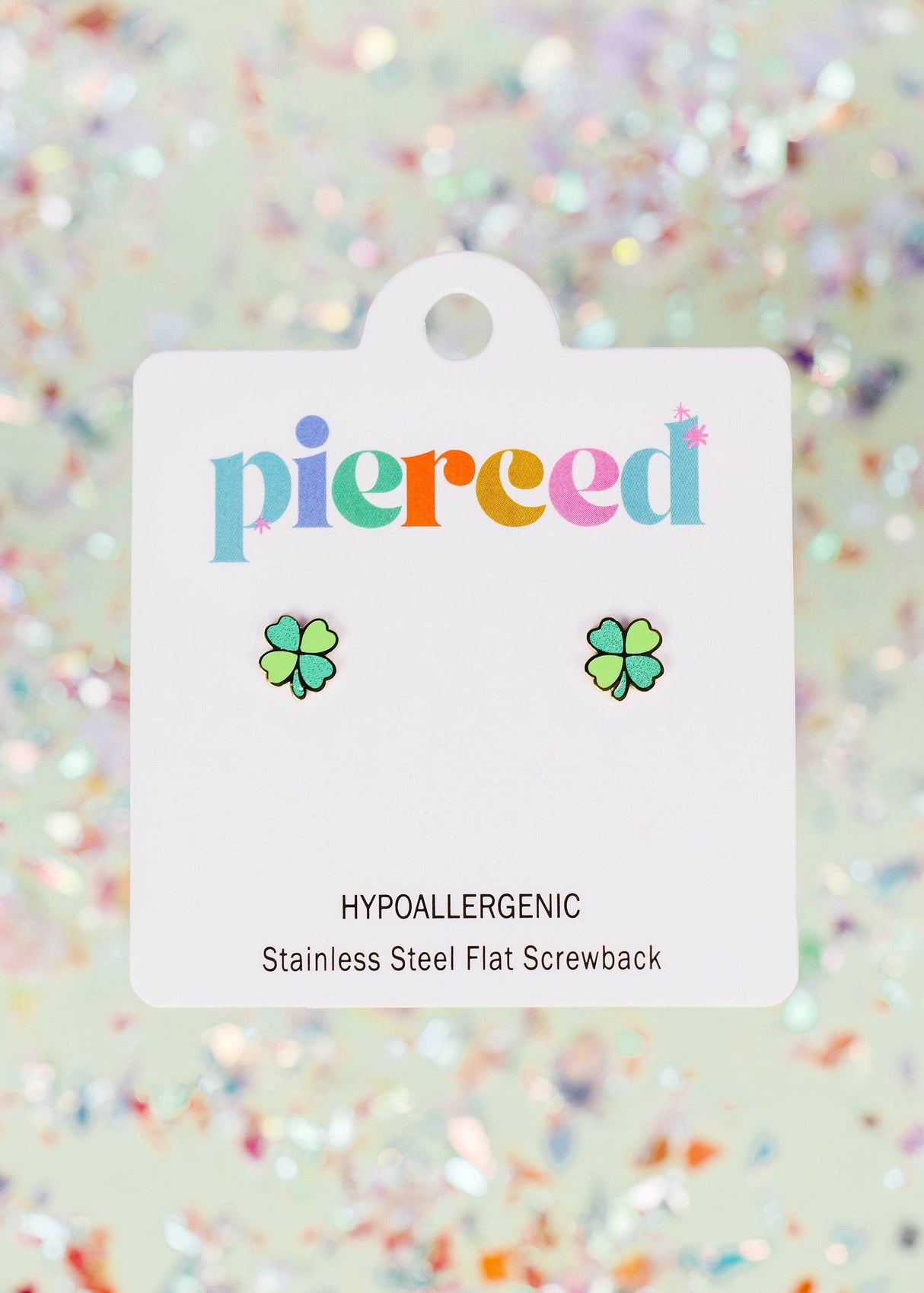 Pierced Co. Screwback Earrings - Four Leaf Clover