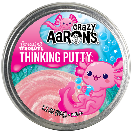 Crazy Aaron's Thinking Putty 4" Tin - Amazing Axolotl