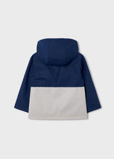 Hooded Raincoat - Navy Colorblock