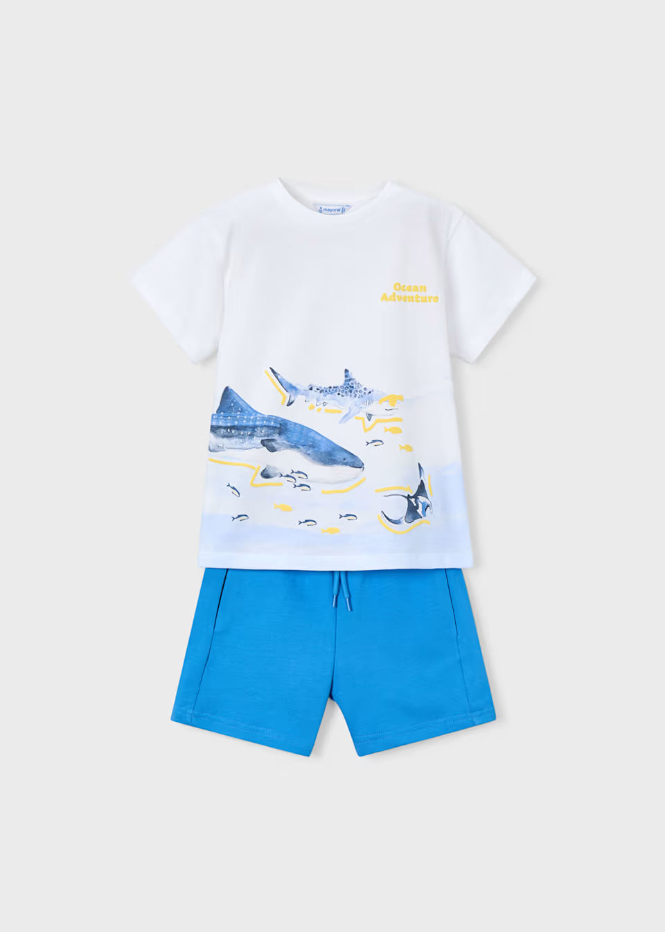 Graphic Tee and Shorts Set - Sharks