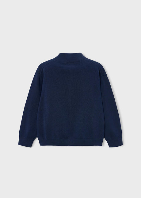 Zip Up Cardigan - Navy
