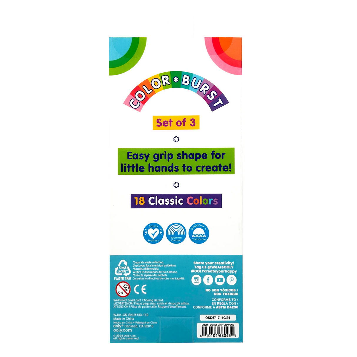 Color Burst Easy Grip Crayons