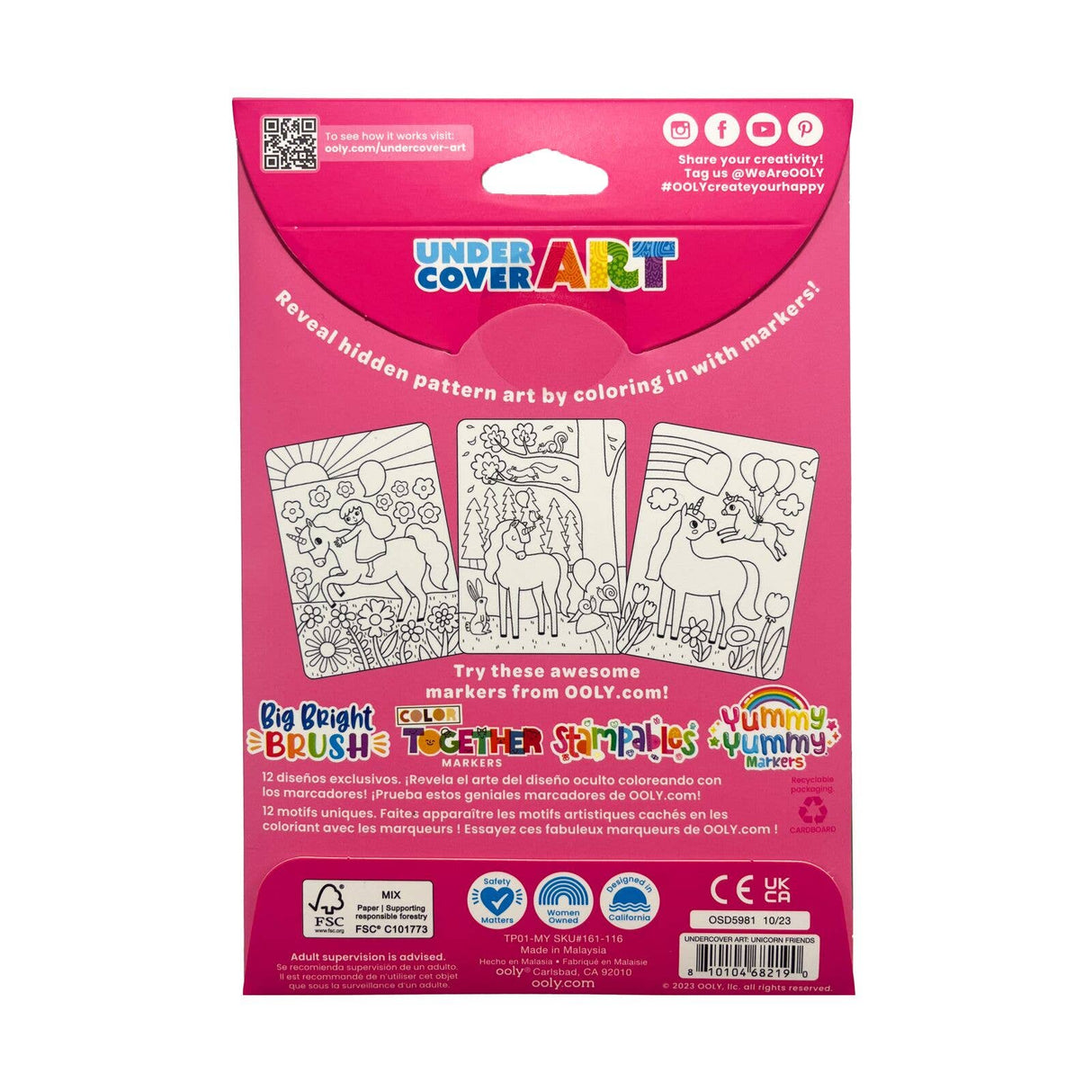 Undercover Art Hidden Patterns Coloring - Unicorn Friends