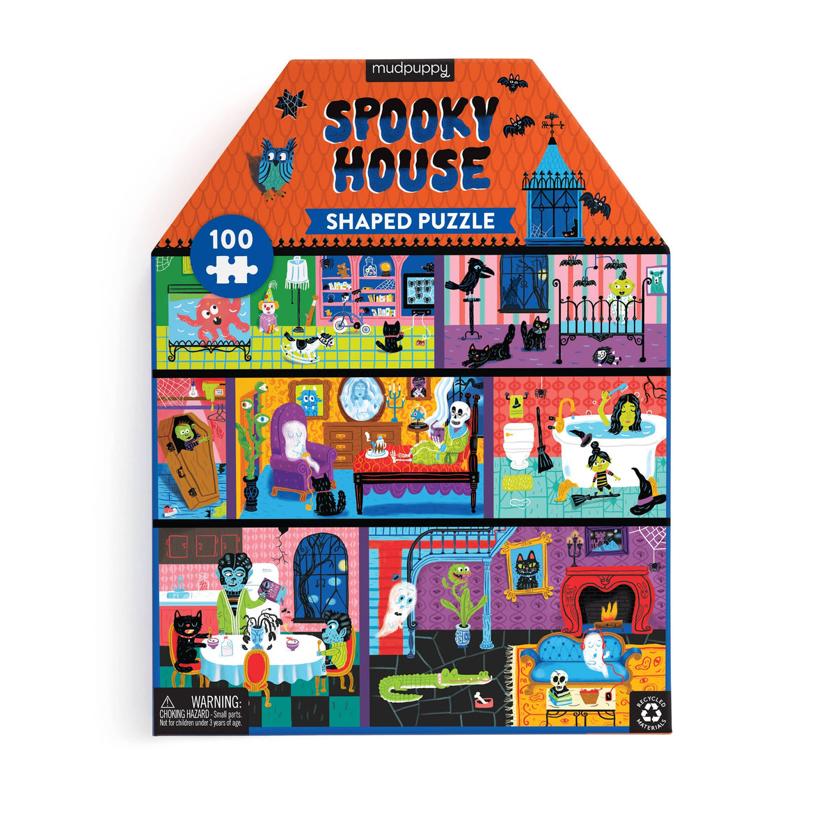 100 Piece House-Shaped Puzzle - Spooky House