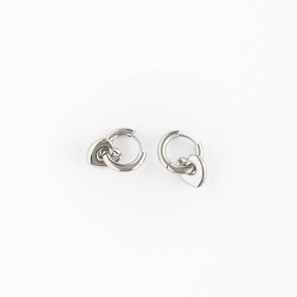 Pip Pop Post Earrings - Bold Heart Hoop