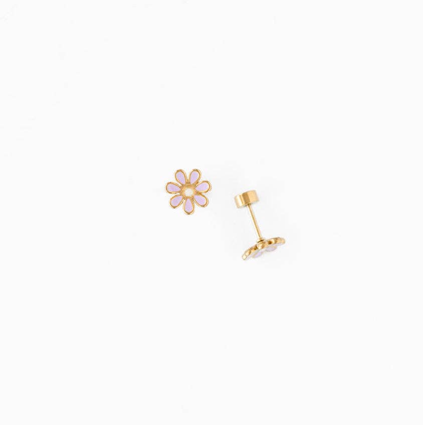 Pip Pop Post Earrings - Lilac Daisy