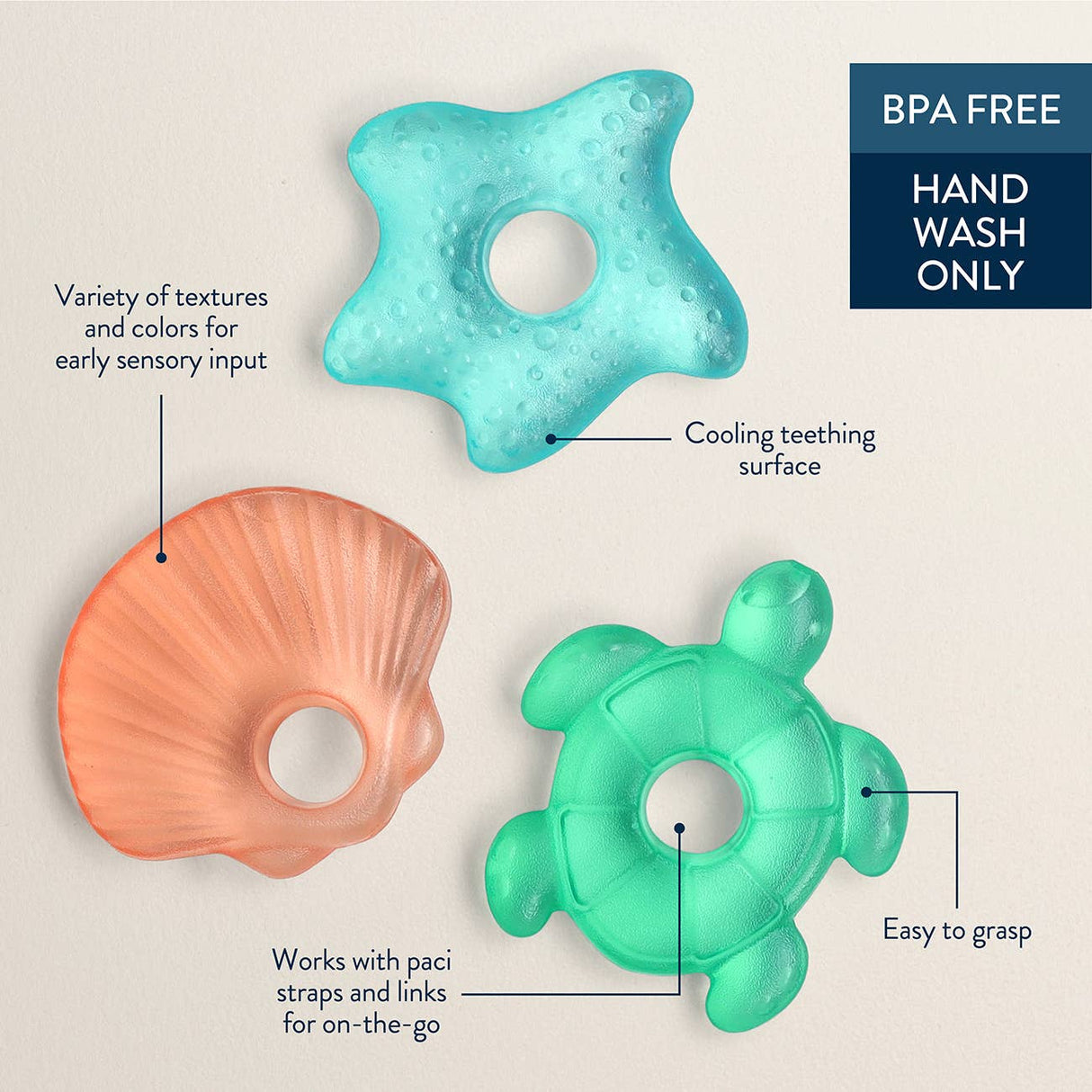 Cutie Coolers Water Filled Teethers - Seaside