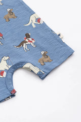 Slub Shortie Romper - Nantucket Pups