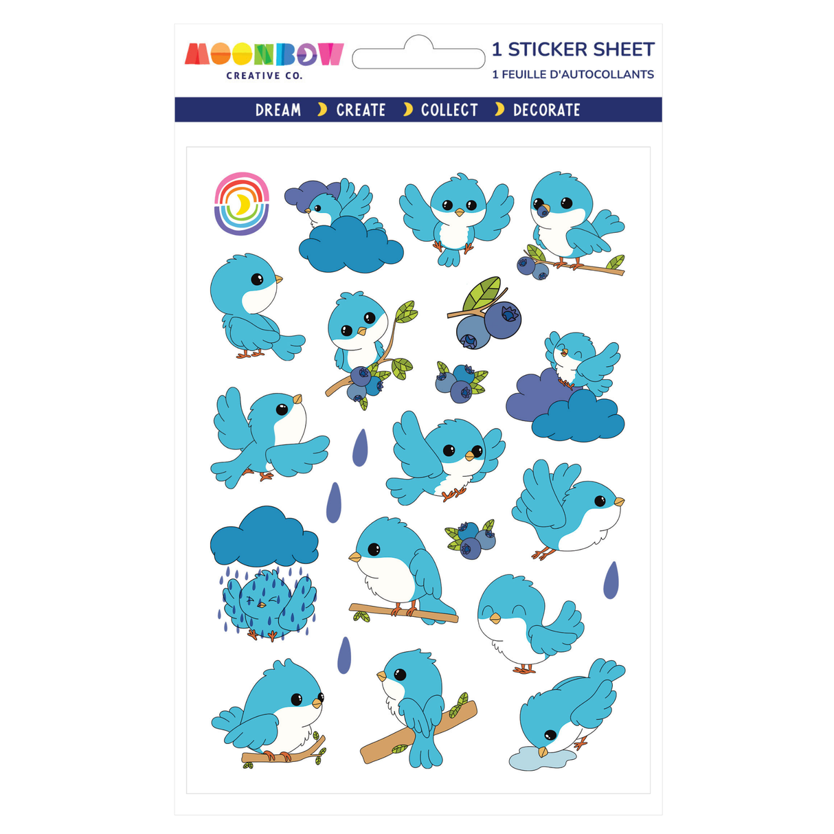 Moonbow Creative Co Stickers - Chibi Bluebirds