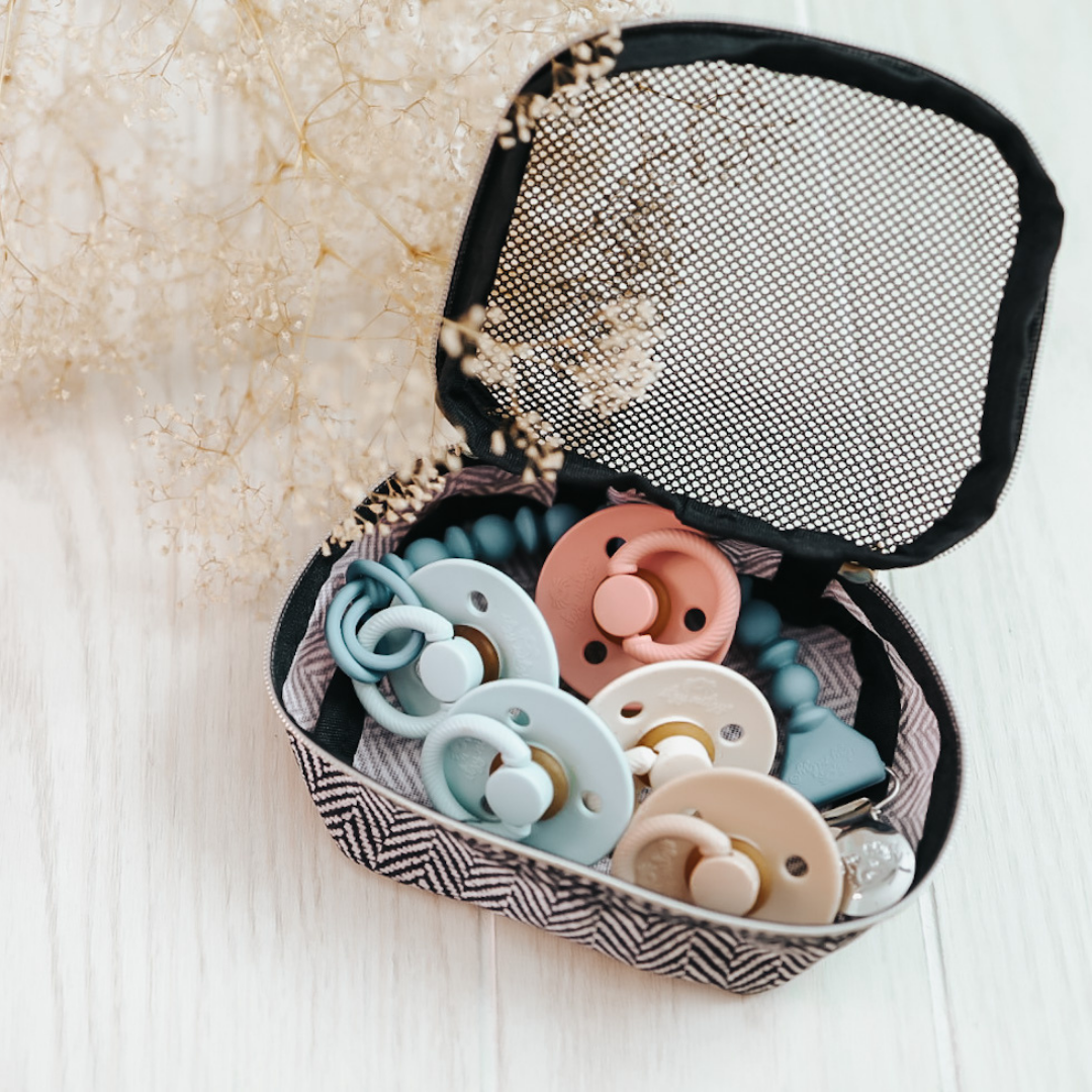 Itzy Soother Natural Rubber Paci Set - Harbor + Coast