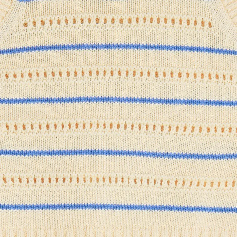 Corfu Knit Romper - Blue Stripe