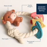 Ritzy Rattle Silicone Teether - Cow