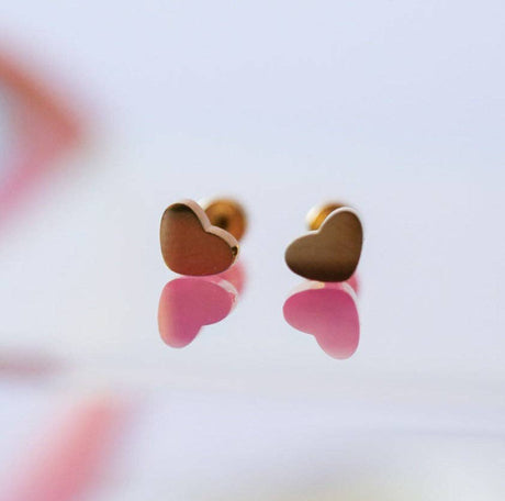 Pierced Co. Screwback Earrings - Tiny Classic Heart