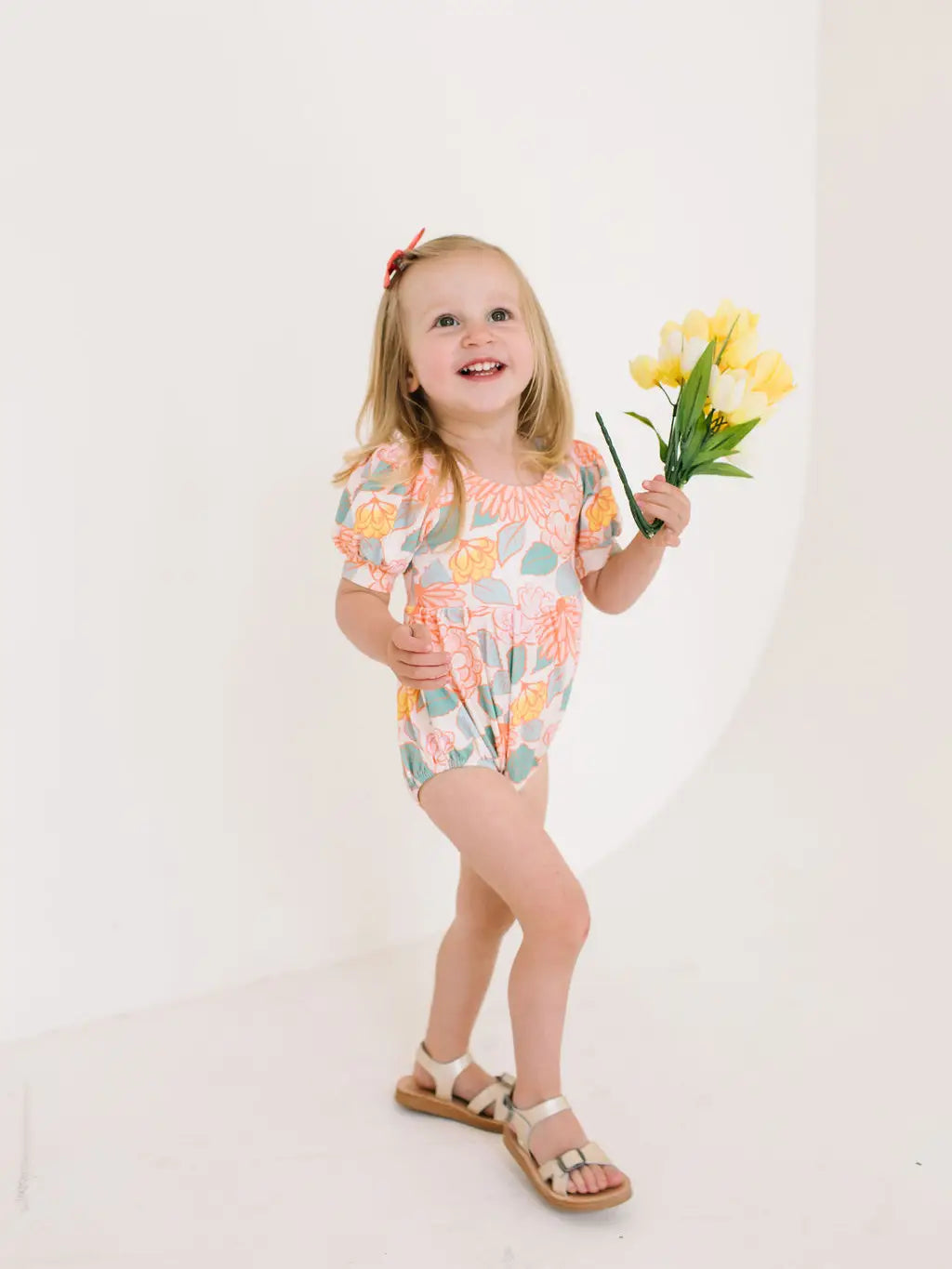 Puff Romper - Soft Floral