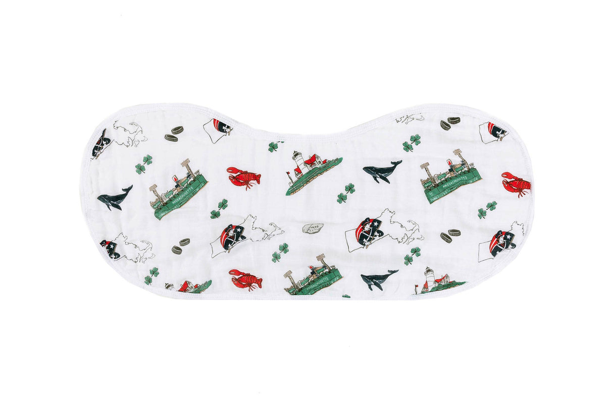 2-in-1 Burp Cloth and Bib - Massachusetts