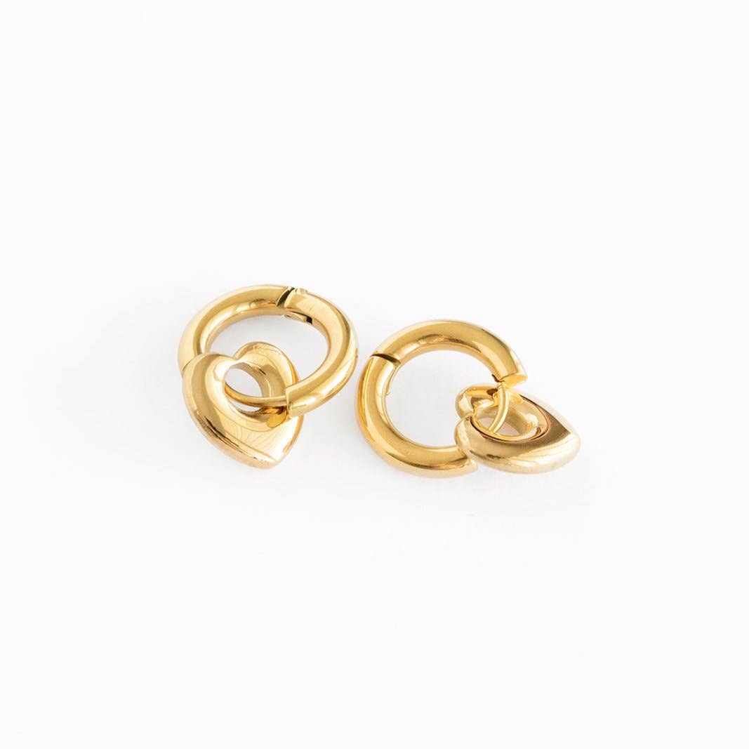 Pip Pop Post Earrings - Bold Heart Hoop