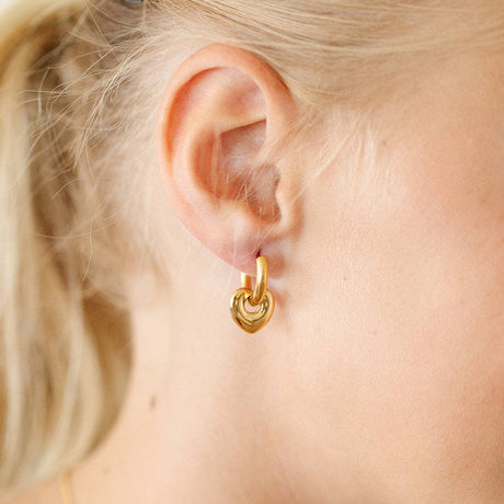 Pip Pop Post Earrings - Bold Heart Hoop