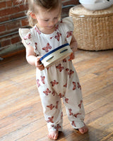 City Mouse Flutter Long Romper - Butterflies