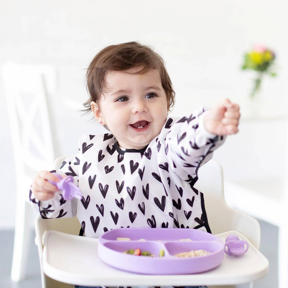 Sleeved Bib - Hearts