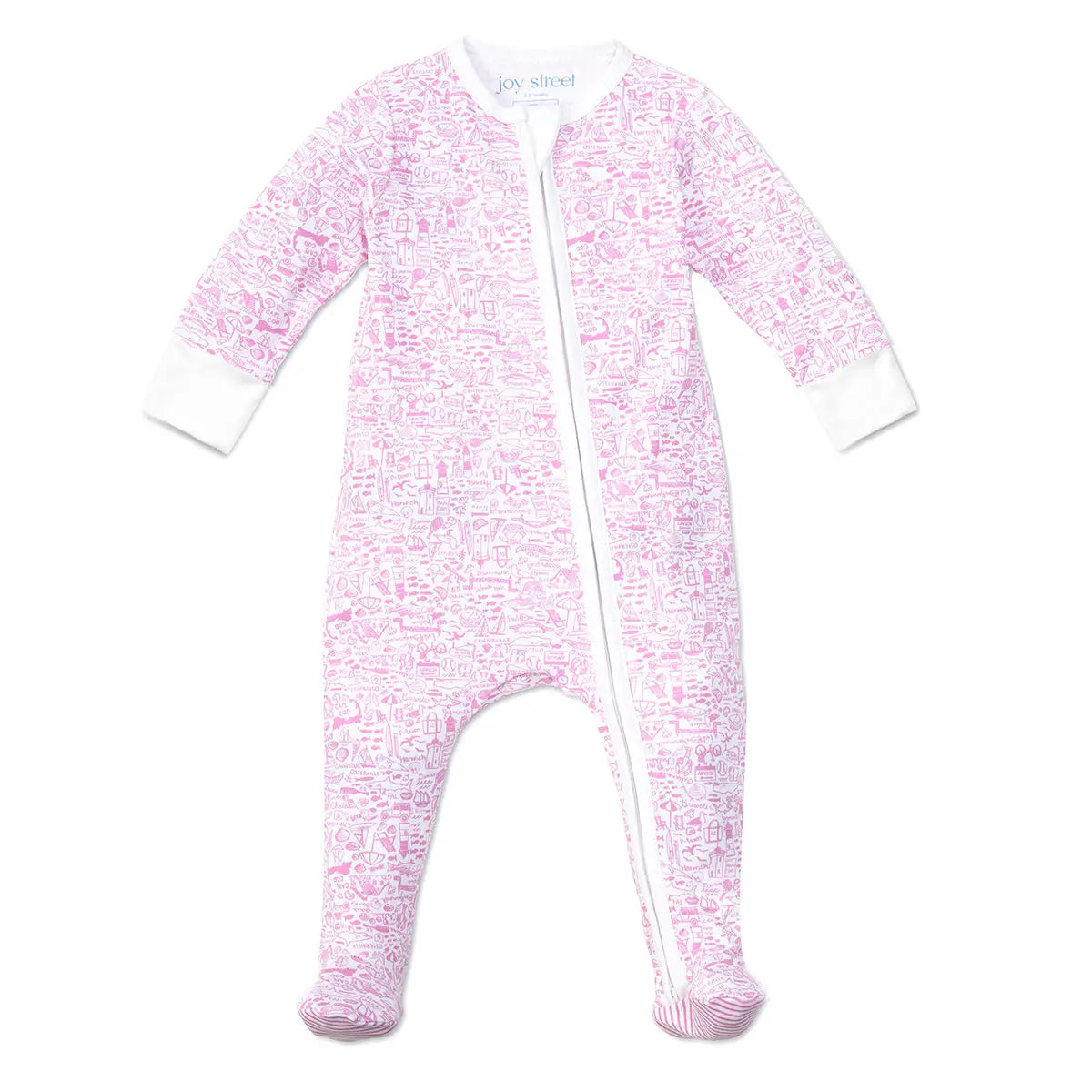Cape Cod Zip Romper - Peony Pink