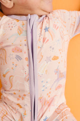Bamboo Convertible Footie - Stardust Unicorns