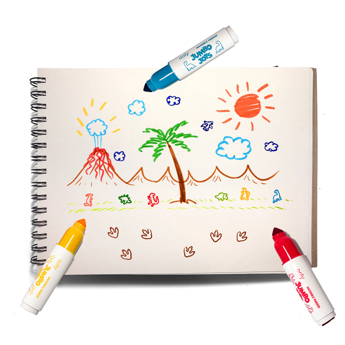 Jumbo Jots Dual Tip Stamp Markers - Dinosaur