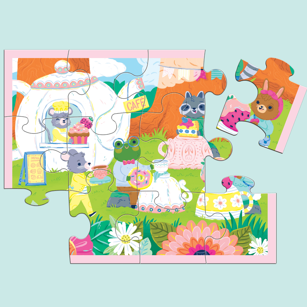 12 Piece Pouch Puzzle - Tea Party