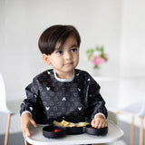 Sleeved Bib - Mickey Mouse Icon Black + White