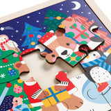 12 Piece Wooden Tray Puzzle - Festive Friends