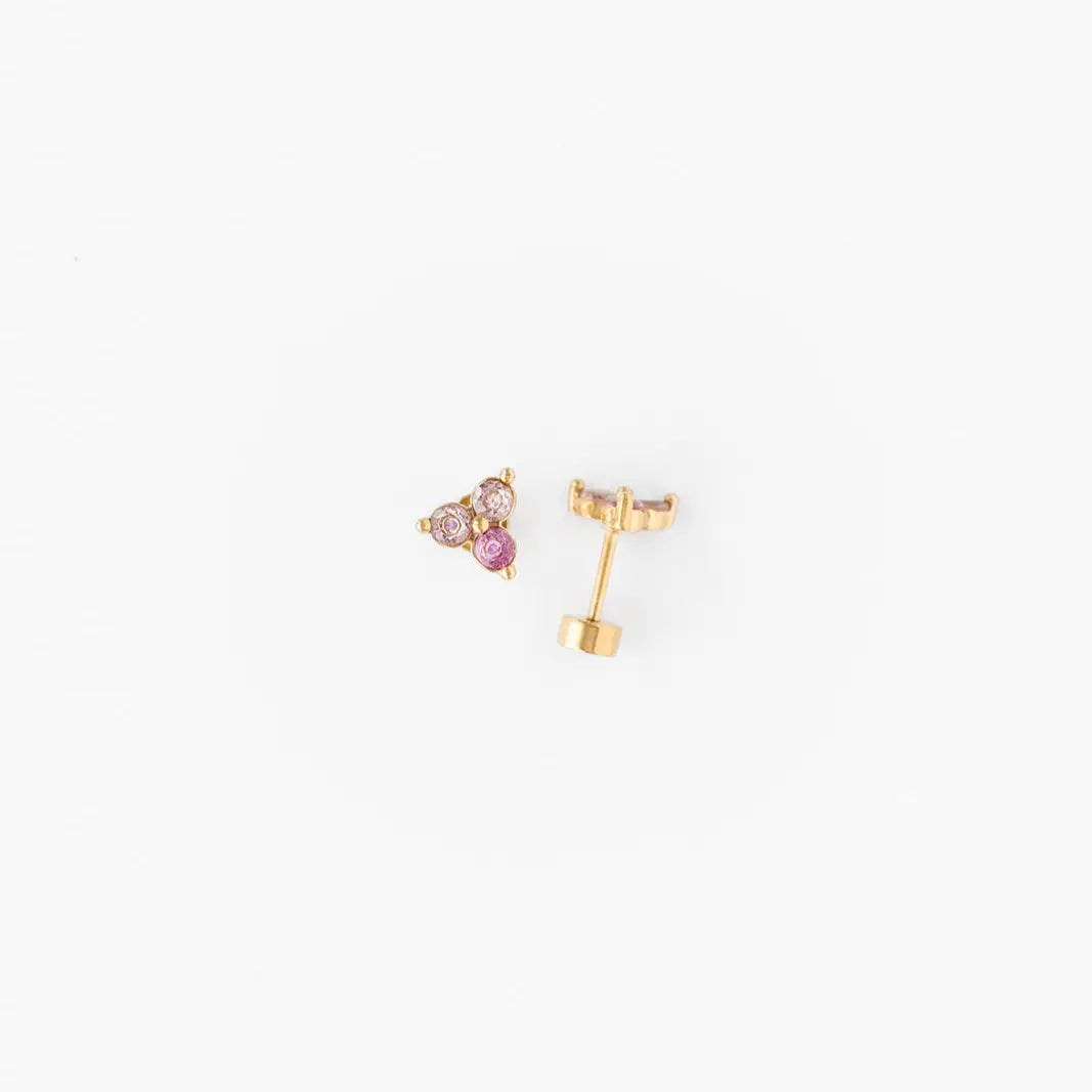 Pip Pop Post Earrings - Pink Ombre Gem