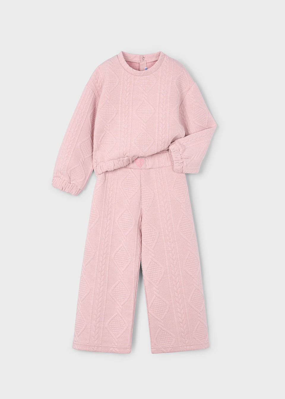 Textured Tracksuit Set - Pink