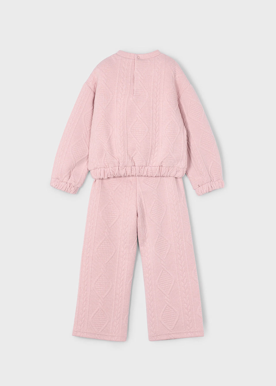 Textured Tracksuit Set - Pink