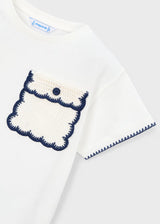Crochet Pocket Tee - Natural