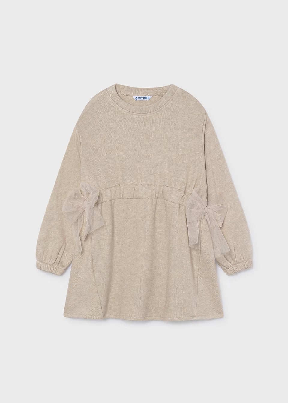 Knit Bow Dress - Quinoa