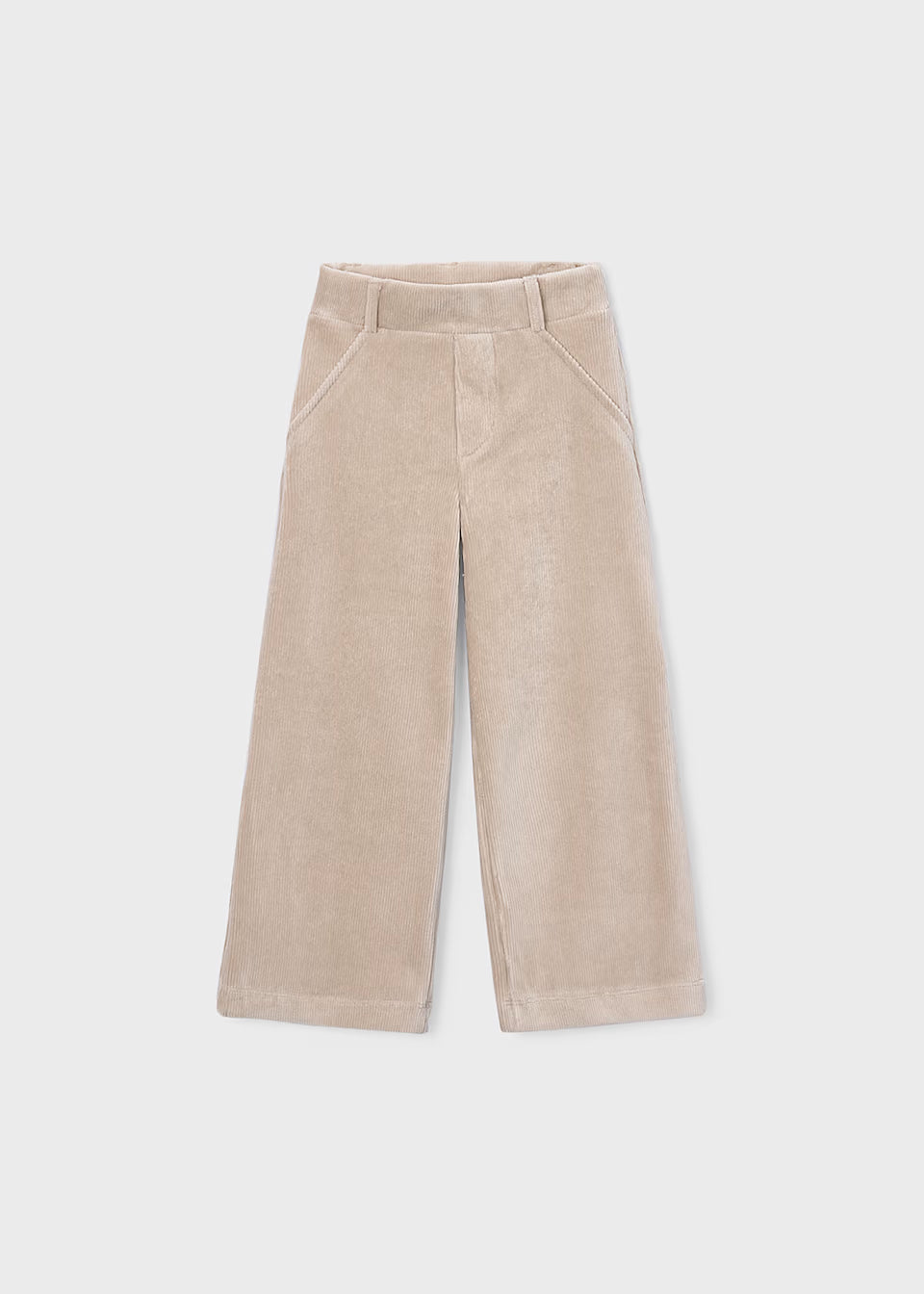 Soft Cord Wide Leg Pants - Beige