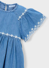 Embroidered Dress - Denim