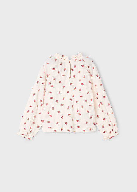 Flowy Long Sleeve Top - Strawberry